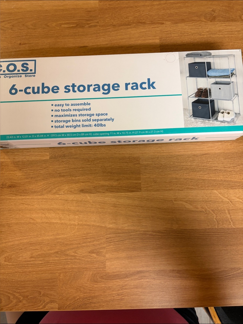 6-Cube Modular Storage Rack - Gray - Picture 2 of 5
